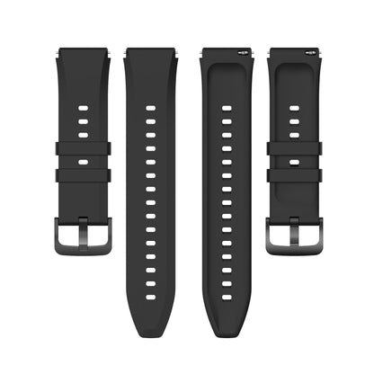 For Xiaomi Watch S1 22mm Protruding Head Glossy Silicone Watch Band(Black) - Watch Bands by buy2fix | Online Shopping UK | buy2fix