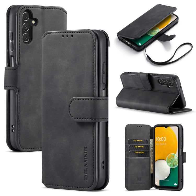 For Samsung Galaxy A13 5G DG.MING Retro Oil Edge Flip Leather Phone Case(Black) - Galaxy Phone Cases by DG.MING | Online Shopping UK | buy2fix