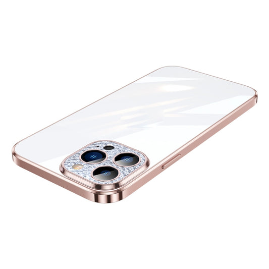For iPhone 12 SULADA Diamond Lens Protector Plated Frosted Case(Pink) - iPhone 12 / 12 Pro Cases by SULADA | Online Shopping UK | buy2fix