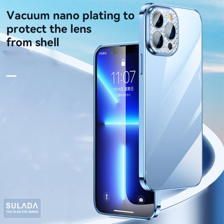 For iPhone 12 Pro Max SULADA Diamond Lens Protector Plated Frosted Case(Silver) - iPhone 12 Pro Max Cases by SULADA | Online Shopping UK | buy2fix