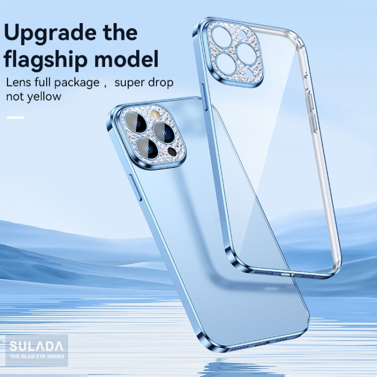 For iPhone 12 Pro Max SULADA Diamond Lens Protector Plated Frosted Case(Silver) - iPhone 12 Pro Max Cases by SULADA | Online Shopping UK | buy2fix