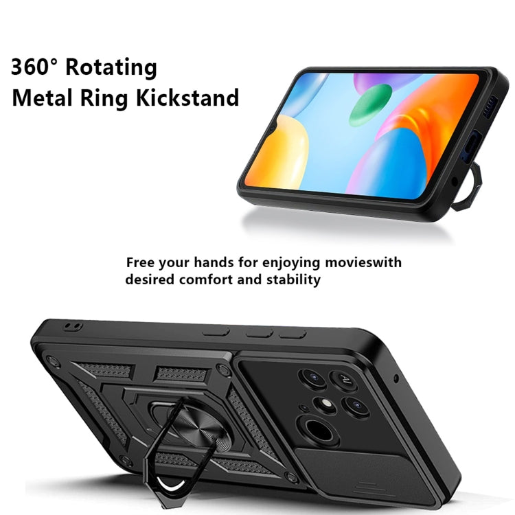 For Xiaomi Redmi 10C 4G Sliding Camera Cover Design TPU+PC Phone Case(Black) - Xiaomi Accessories by buy2fix | Online Shopping UK | buy2fix