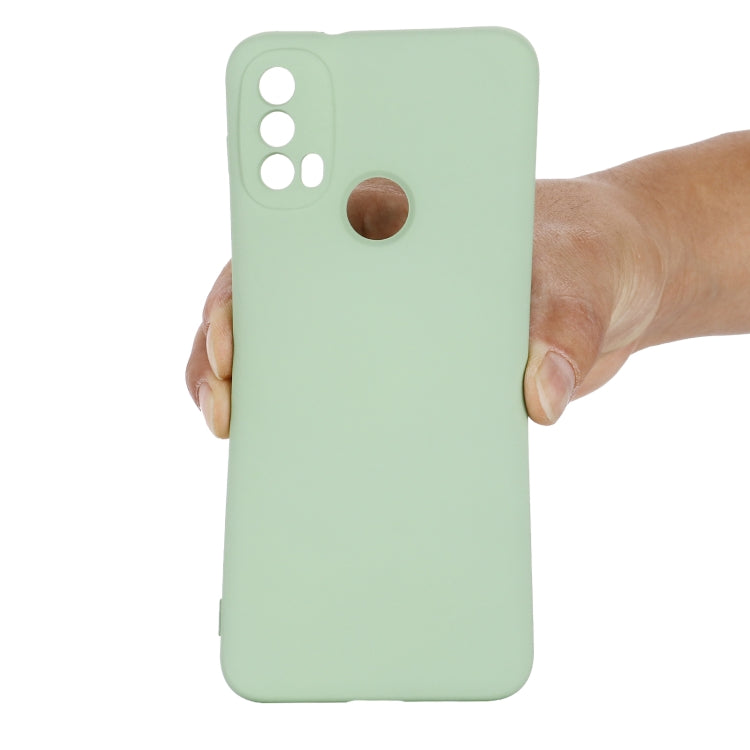 For Motorola Moto E20 / E30 / E40 Pure Color Liquid Silicone Shockproof Phone Case(Green) - Mobile Accessories by buy2fix | Online Shopping UK | buy2fix