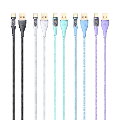 USAMS US-SJ572 Type-C / USB-C 66W Aluminum Alloy Transparent Charging Cata Cable, Length: 1.2m(Blue) -  by USAMS | Online Shopping UK | buy2fix