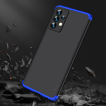 For Samsung Galaxy A13 4G GKK Three Stage Splicing Full Coverage PC Phone Case(Black Blue) - Galaxy Phone Cases by GKK | Online Shopping UK | buy2fix