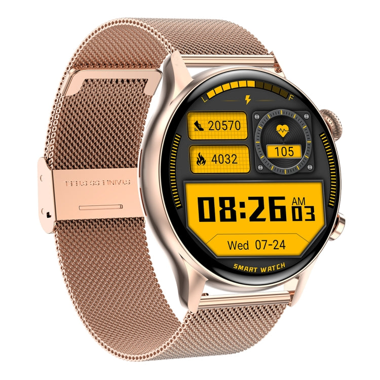 HK8Pro 1.36 inch AMOLED Screen Steel Strap Smart Watch, Support NFC Function / Blood Oxygen Monitoring(Gold) - Smart Wear by buy2fix | Online Shopping UK | buy2fix