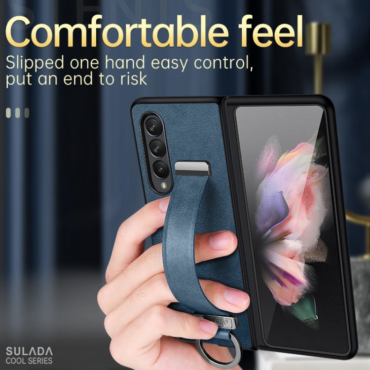 For Samsung Galaxy Z Fold3 5G SULADA Cool Series PC + Leather Texture Skin Feel Shockproof Phone Case(Black) - Galaxy Phone Cases by SULADA | Online Shopping UK | buy2fix
