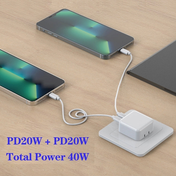 40W Dual PD USB-C / Type-C Charger for iPhone / iPad Series, AU Plug - Apple Accessories by buy2fix | Online Shopping UK | buy2fix