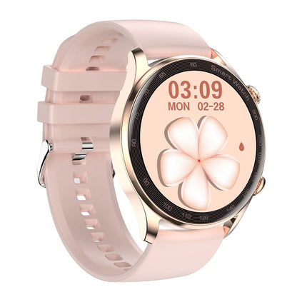 AK32 1.36 inch IPS Touch Screen Smart Watch, Support Bluetooth Calling/Blood Oxygen Monitoring,Style: Silicone Watch Band(Pink) - Smart Wear by buy2fix | Online Shopping UK | buy2fix