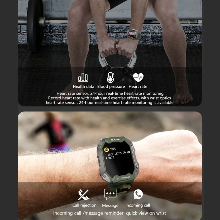C20 1.71 inch TFT HD Screen Smart Watch, Support Heart Rate Monitoring/Blood Oxygen Monitoring(Black) - Smart Wear by buy2fix | Online Shopping UK | buy2fix