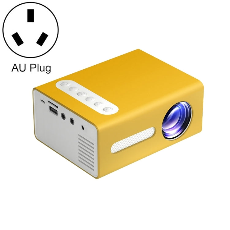 T300 25ANSI LED Portable Home Multimedia Game Projector, Plug Type:AU Plug(Yellow) - Consumer Electronics by buy2fix | Online Shopping UK | buy2fix