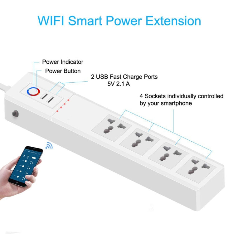 ZigBee 10A SM-SO306-M 4 Holes + 2 USB Multi-purpose Smart Power Strip(EU Plug) - Consumer Electronics by buy2fix | Online Shopping UK | buy2fix