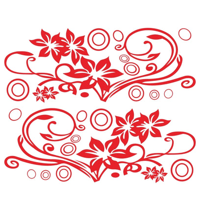 2 PCS/Set D-75 Flower Vine Pattern Car Modified Decorative Sticker(Red) - In Car by buy2fix | Online Shopping UK | buy2fix