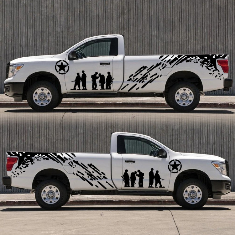 2 PCS/Set D-123 Soldiers Pattern Car Modified Decorative Sticker(Black) - In Car by buy2fix | Online Shopping UK | buy2fix