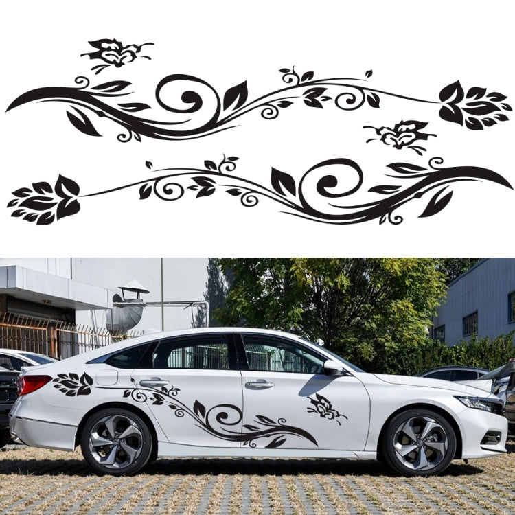 2 PCS/Set D-251 Butterfly Love Flowers Pattern Car Modified Decorative Sticker(White) - In Car by buy2fix | Online Shopping UK | buy2fix