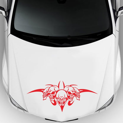 D-299 Skull Pattern Car Modified Hood Decorative Sticker(Red) - In Car by buy2fix | Online Shopping UK | buy2fix