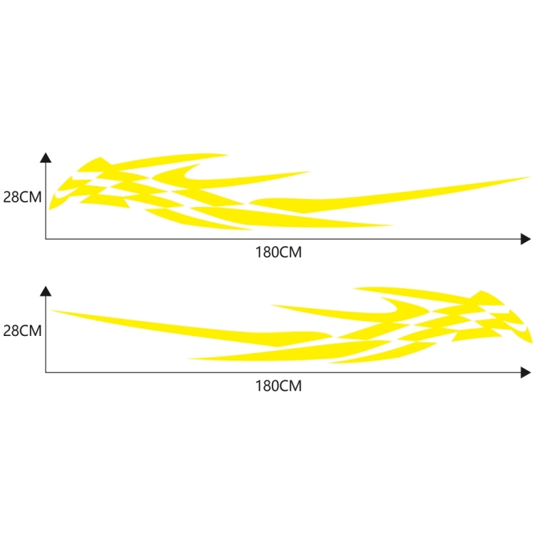 2 PCS/Set D-468 Checkered Totem Pattern Car Modified Decorative Sticker(Yellow) - In Car by buy2fix | Online Shopping UK | buy2fix