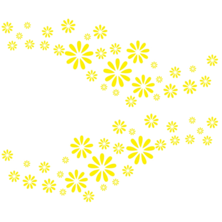 2 PCS/Set D-483 Flower Pattern Car Modified Decorative Sticker(Yellow) - In Car by buy2fix | Online Shopping UK | buy2fix