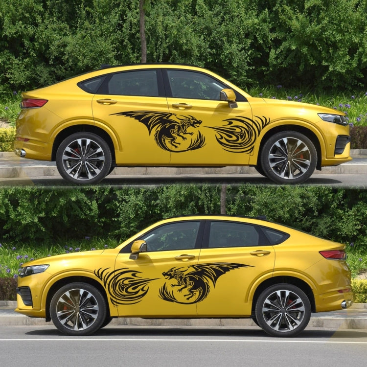 2 PCS/Set D-498 Pterosaur Spitfire Pattern Car Modified Decorative Sticker(Black) - In Car by buy2fix | Online Shopping UK | buy2fix