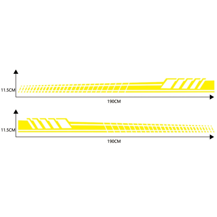 2 PCS/Set D-707 Striped Totem Pattern Car Modified Decorative Sticker(Yellow) - In Car by buy2fix | Online Shopping UK | buy2fix