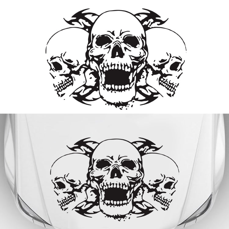 D-923 Three Skulls Pattern Car Modified Decorative Sticker(Black) - In Car by buy2fix | Online Shopping UK | buy2fix