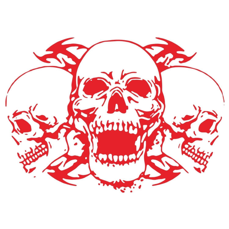 D-923 Three Skulls Pattern Car Modified Decorative Sticker(Red) - In Car by buy2fix | Online Shopping UK | buy2fix