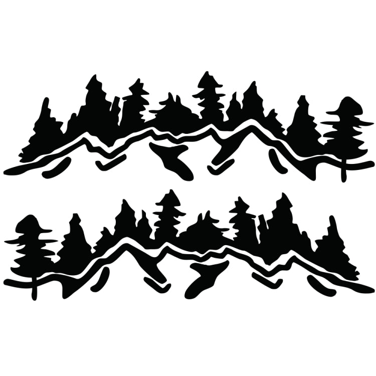 2 PCS/Set D-924 Mountain Woods Pattern Car Modified Decorative Sticker(Black) - In Car by buy2fix | Online Shopping UK | buy2fix