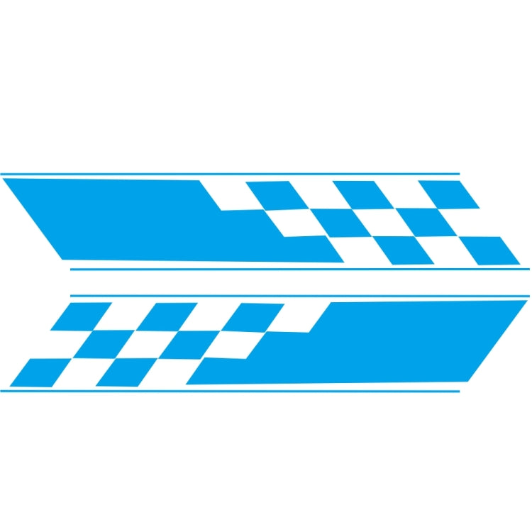 2 PCS/Set D-962 Checkered Flag Pattern Car Modified Decorative Sticker(Blue) - In Car by buy2fix | Online Shopping UK | buy2fix