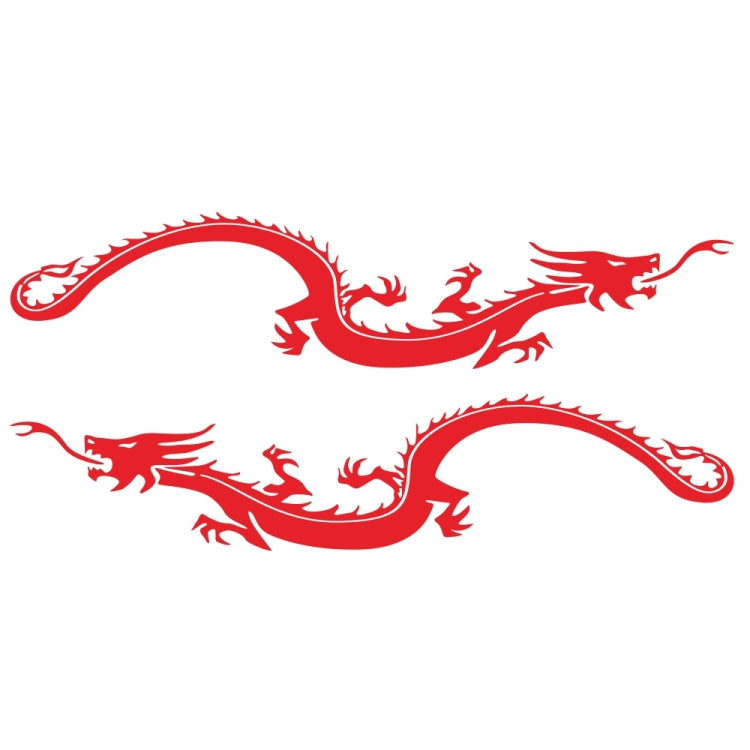 2 PCS/Set D-965 Dragon Pattern Car Modified Decorative Sticker(Red) - In Car by buy2fix | Online Shopping UK | buy2fix