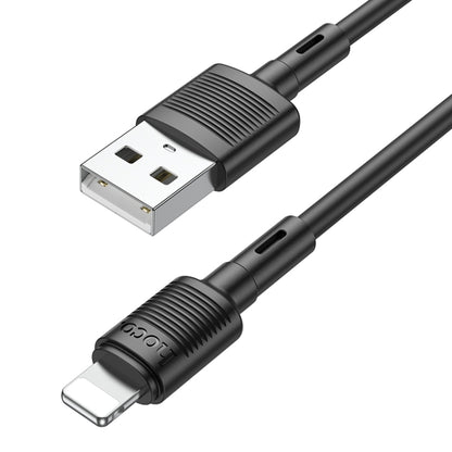 hoco X83 2.4A USB to 8 Pin Victory Charging Data Cable，Length：1m(Black) - Normal Style Cable by hoco | Online Shopping UK | buy2fix