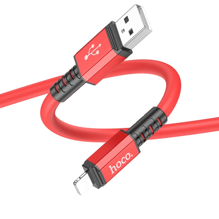 hoco X85 2.4A USB to 8 Pin Strength Charging Data Cable，Length：1m(Red) - Normal Style Cable by hoco | Online Shopping UK | buy2fix