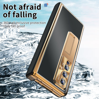 For Samsung Galaxy Z Fold4 Aluminum Alloy Double Hinge Shockproof Phone Protective Case(Black Gold) - Galaxy Z Fold4 5G Cases by buy2fix | Online Shopping UK | buy2fix