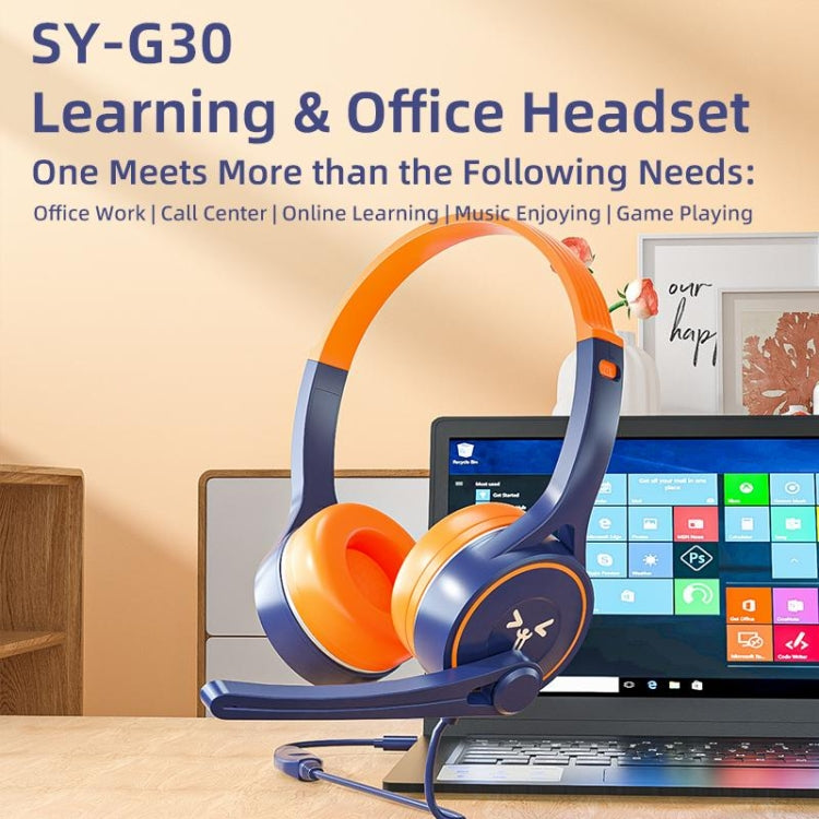 SOYTO SY-G30 Wired Noise Cancelling Ergonomic Gaming Headset, Interface:3.5mm(Blue Orange) - Multimedia Headset by SOYTO | Online Shopping UK | buy2fix