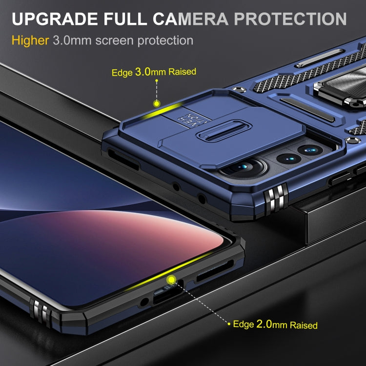 For Xiaomi 12 Pro Armor PC + TPU Camera Shield Phone Case(Navy Blue) - Xiaomi Accessories by buy2fix | Online Shopping UK | buy2fix