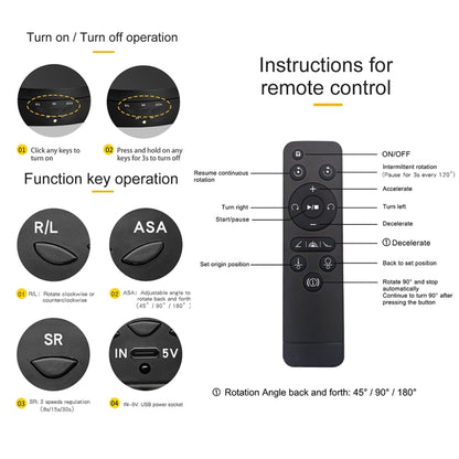 3 in 1 Remote Electric Rotating Display Stand Turntable(Black) - Camera Accessories by buy2fix | Online Shopping UK | buy2fix