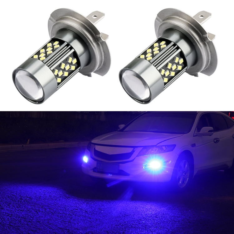 1 Pair H7 12V 7W Continuous Car LED Fog Light(Blue Light) - In Car by buy2fix | Online Shopping UK | buy2fix