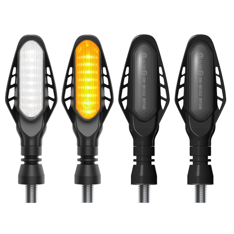 4 PCS Modified Motorcycle 16LEDs Brake Turn Tail Light, Smoked Shell(White Light + Yellow Light) - In Car by buy2fix | Online Shopping UK | buy2fix