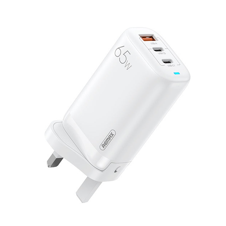 REMAX RP-U55 Territory Series 65W USB+Dual USB-C / Type-C Interface Fast Charger, Specification:UK Plug(White) - USB Charger by REMAX | Online Shopping UK | buy2fix