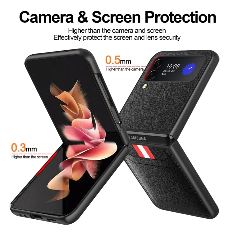 For Samsung Galaxy Z Flip4 5G GKK Litchi Texture Card Slot Phone Case(Brown) - Galaxy Z Flip4 5G Cases by GKK | Online Shopping UK | buy2fix