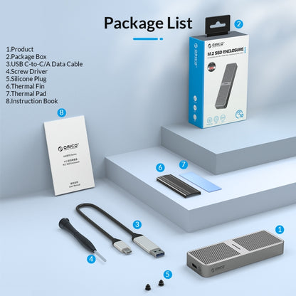 ORICO M221C3-SV M.2 NGFF 6Gbps SSD Enclosure(Silver) - External Hard Drives by ORICO | Online Shopping UK | buy2fix