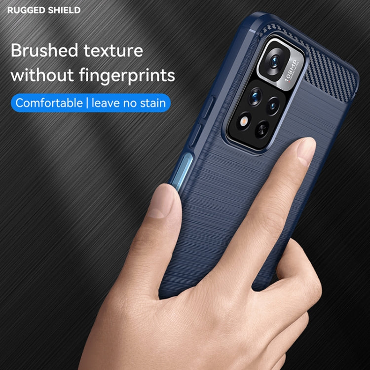 For Xiaomi Redmi Note 11 Pro / Note 11 Pro+ Brushed Texture Carbon Fiber TPU Case(Navy Blue) - Xiaomi Cases by buy2fix | Online Shopping UK | buy2fix