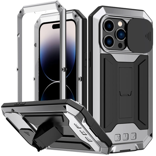 For iPhone 14 Pro R-JUST Shockproof Life Waterproof Dust-proof Case(Silver) - iPhone 14 Pro Cases by R-JUST | Online Shopping UK | buy2fix