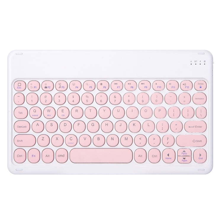 Round Cap Bluetooth Keyboard Leather Case with Pen Slot, without Touchpad For Samsung Galaxy Tab A7 10.4 2020(Pink+Pink Keyboard) - Samsung Keyboard by buy2fix | Online Shopping UK | buy2fix