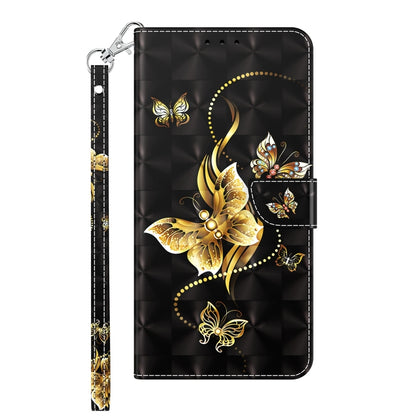 For Motorola Moto G22 3D Painted Leather Phone Case(Golden Swallow Butterfly) - Motorola Cases by buy2fix | Online Shopping UK | buy2fix