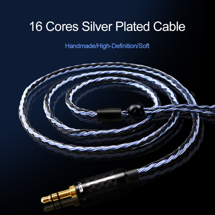 CVJ V3 1.2m 16 Cores Silver-plated 3.5mm Earphone Cable, Style:MMCX(Silver-Blue) - Cable & Splitter by CVJ | Online Shopping UK | buy2fix