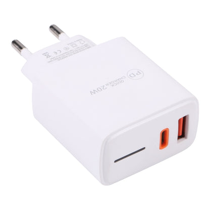 LZ-1130 PD 20W Type-C+QC 3.0 USB Fast Charger, Plug Type:EU Plug(White) - USB Charger by buy2fix | Online Shopping UK | buy2fix