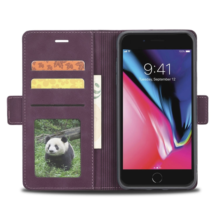 For iPhone SE 2022 / SE 2020 / 8 / 7 Forwenw Dual-side Buckle Leather Phone Case(Wine Red) - iPhone SE 2022 / 2020 / 8 / 7 Cases by Forwenw | Online Shopping UK | buy2fix