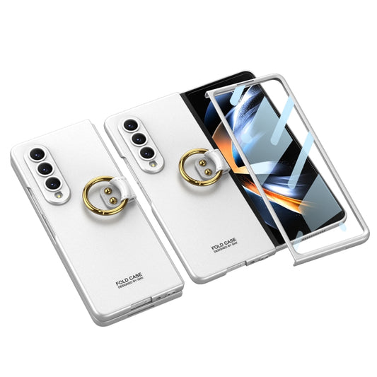 For Samsung Galaxy Z Fold4 GKK Ultra-thin PC Full Coverage Phone Case with Ring Holder(Silver) - Galaxy Z Fold4 5G Cases by GKK | Online Shopping UK | buy2fix