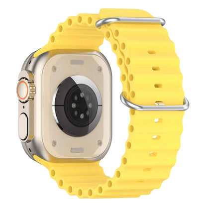 Ocean Silicone Watch Band For Apple Watch Ultra 49mm / Series 8&7 45mm / SE 2&6&SE&5&4 44mm (Yellow) - Smart Wear by buy2fix | Online Shopping UK | buy2fix