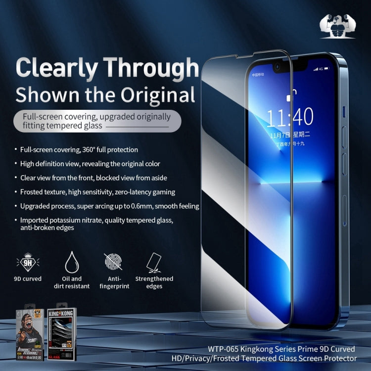 For iPhone 14 Pro 10pcs WEKOME 9D Curved Privacy Tempered Glass Film - iPhone 14 Pro Tempered Glass by WK | Online Shopping UK | buy2fix